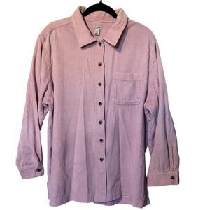 L.L.Bean Vintage Women Plus XL Corduroy Long Sleeve Button Up Thick Shacket